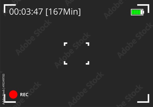Camera viewfinder rec background vector