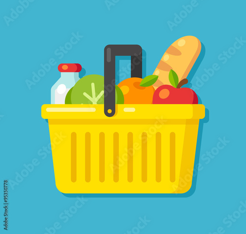 Supermarket basket illustration