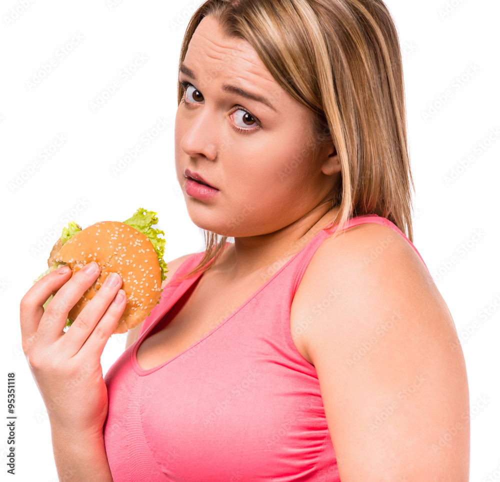 Fat woman dieting