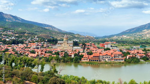 Panoramic view of Mtskheta, Georgia photo