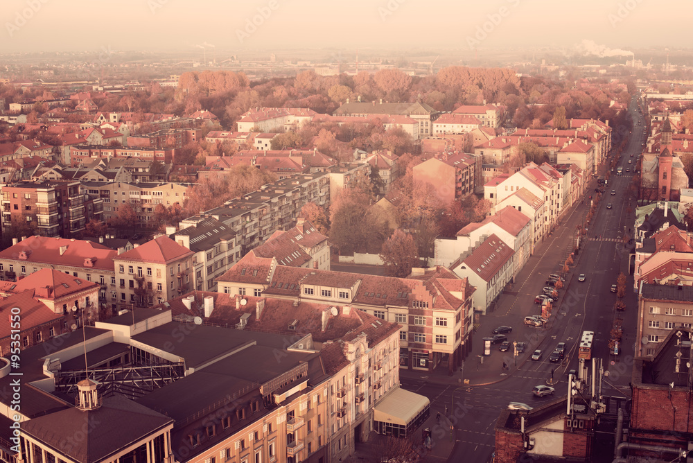 Vintage autumn colors in Downtown of Klaipeda, Lithuania