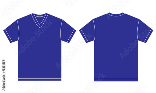 Blue V-Neck Shirt Design Template For Men