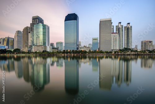 panorama photography of Large buildings cityscape in Bangkok   Thailand . 