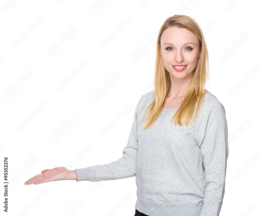 Young Woman showing blank sign gesture Young Woman showing blank sign gesture