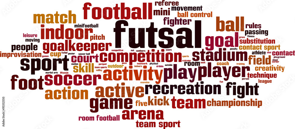Futsal word cloud concept. Vector illustration