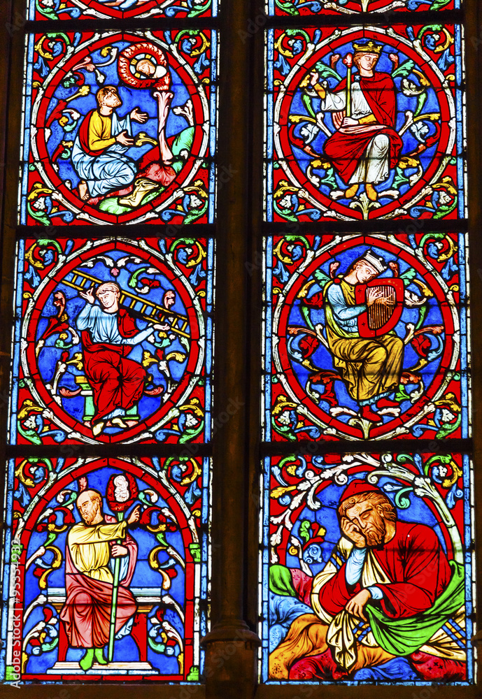 Many Kings Stained Glass Notre Dame Cathedral Paris France
