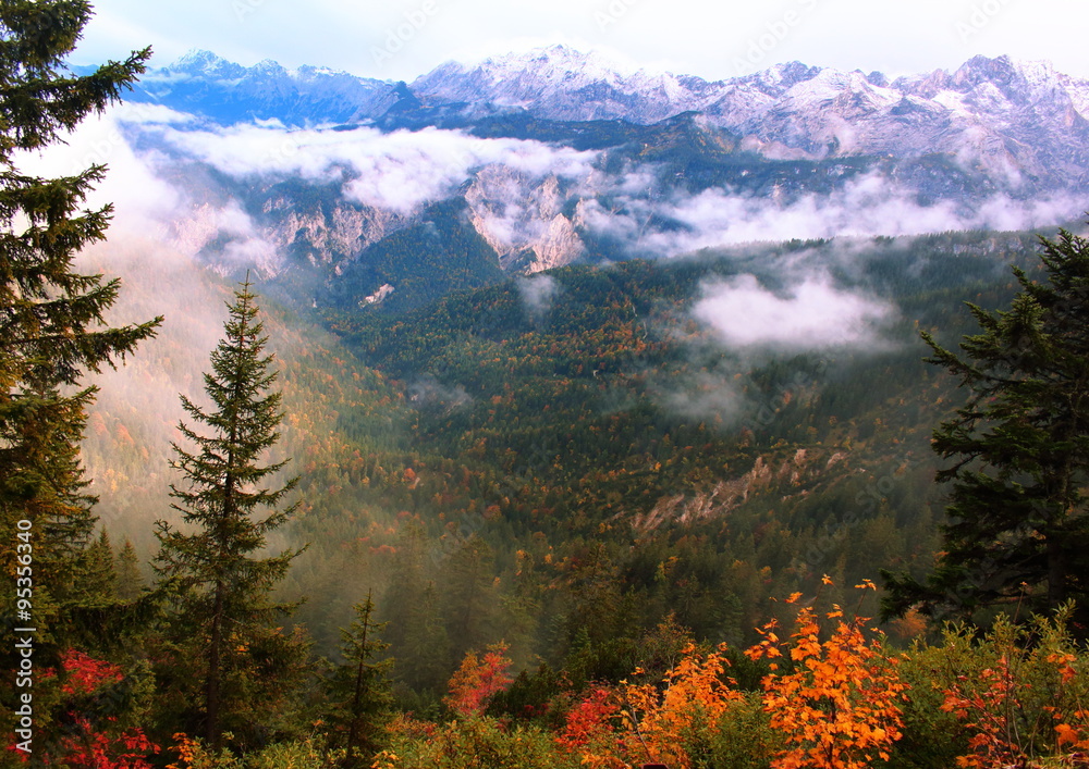Four seasons in Alps, Garmisch, Germany 