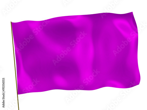 Purple 3d flag on white background