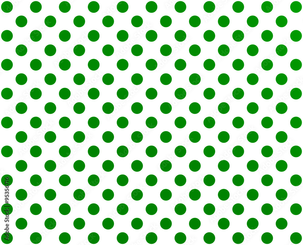 Green polka dot on white background Stock Illustration