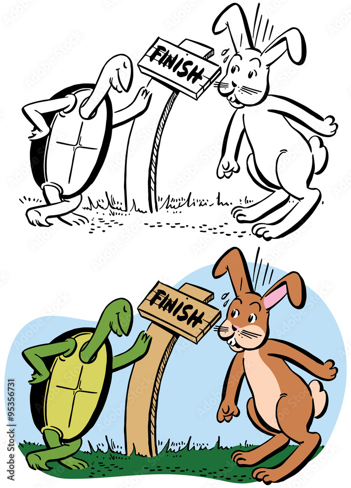 Fototapeta premium The tortoise and the hare