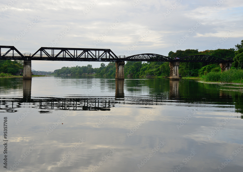 Fototapeta premium Bridge River Kwai, Kanchanaburi, Thailand.