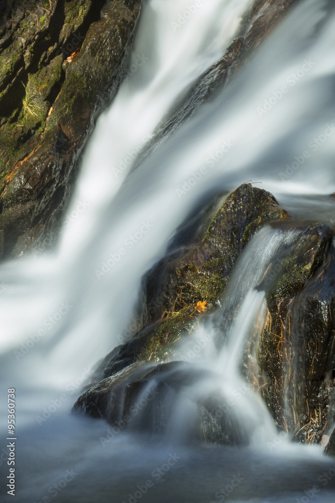 Fototapeta premium Closeup of Campbell Falls with blurred motion of the waterfall, Norfolk, Connecticut.