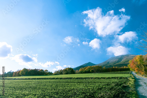軽井沢から見た浅間山の紅葉