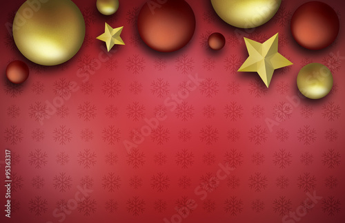 Christmas ball with decoration on a wooden board
