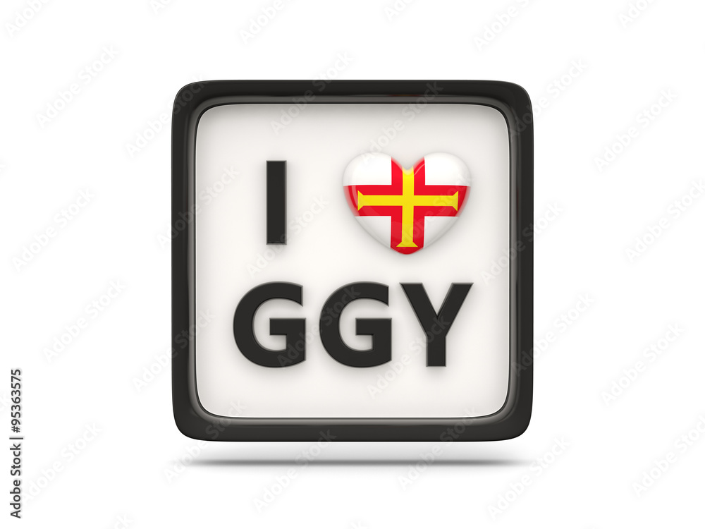 Fototapeta premium I love guernsey sign