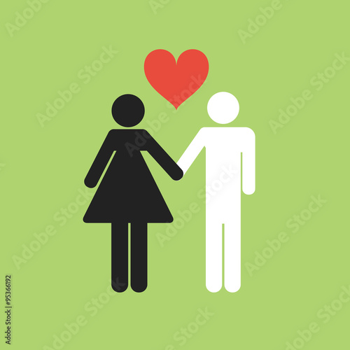 Interracial couple icon.