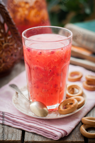 Red Currant and Orange Fool with Cracker Rings