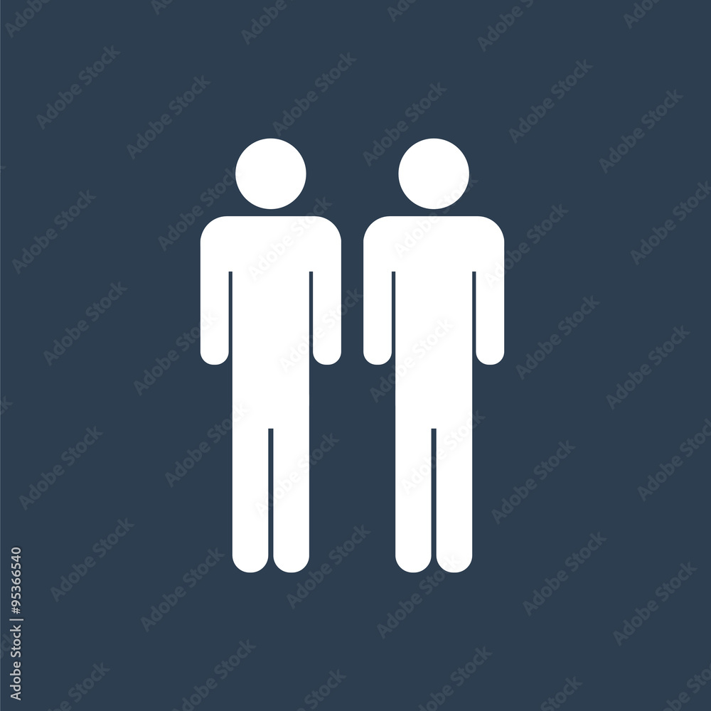 Two male stick figures standing beside each other, gay icon. Fri Two male stick figures standing beside each other, gay icon. Fri