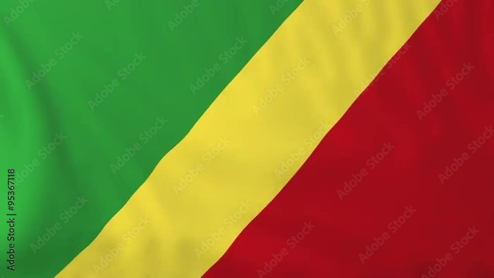 Flag of Republic of Congo, slow motion waving. Rendered using official design and colors. Highly detailed fabric texture. Seamless loop in full 4K resolution. ProRes 422 codec. Flag of Republic of Congo, slow motion waving. Rendered using official design and colors. Highly detailed fabric texture. Seamless loop in full 4K resolution. ProRes 422 codec.