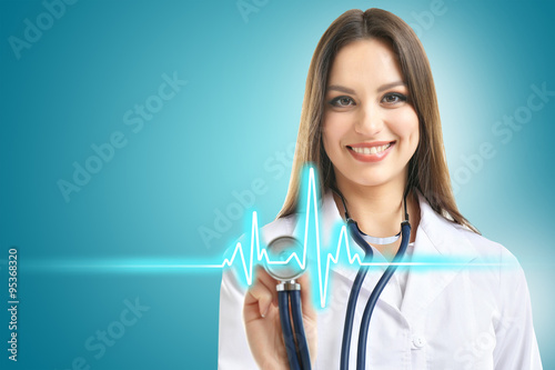 Young beautiful doctor with...