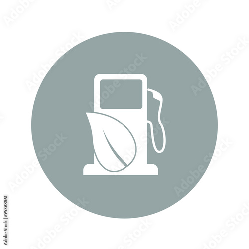 Gas station with leaves icon.