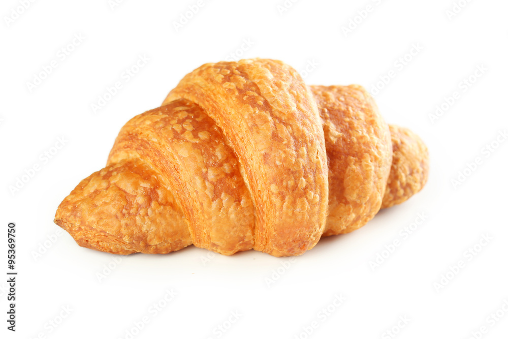 Tasty croissant isolated on a white