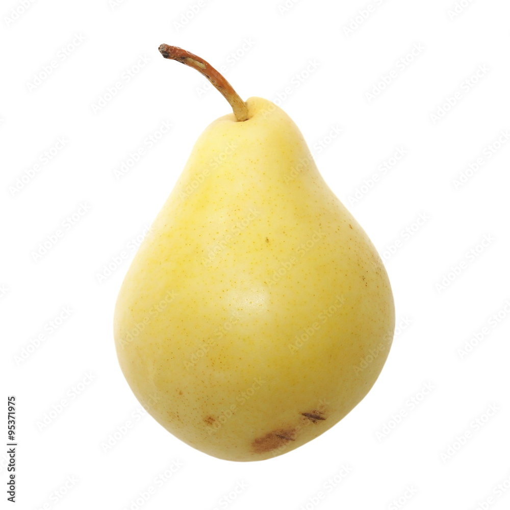 ripe yellow pear isolated on white background ripe yellow pear isolated on white background