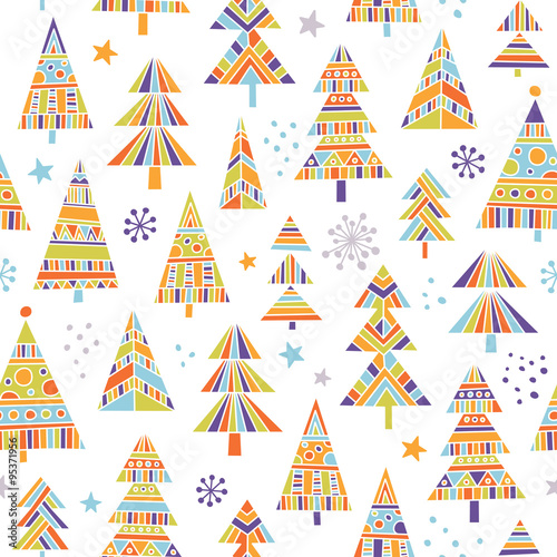 Christnas trees seamless pattern photo