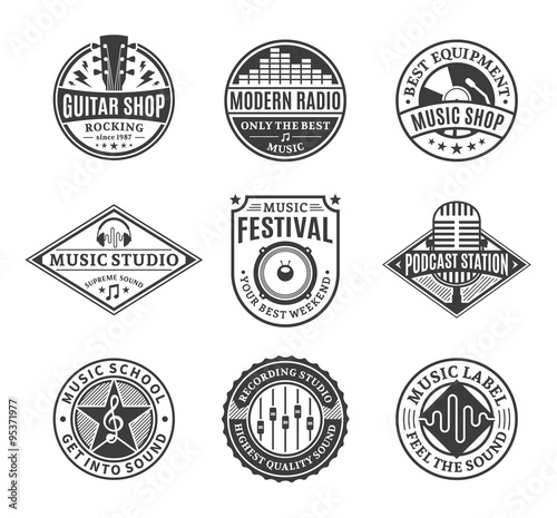 Set of Vector Music Logo, Icons and Design Elements