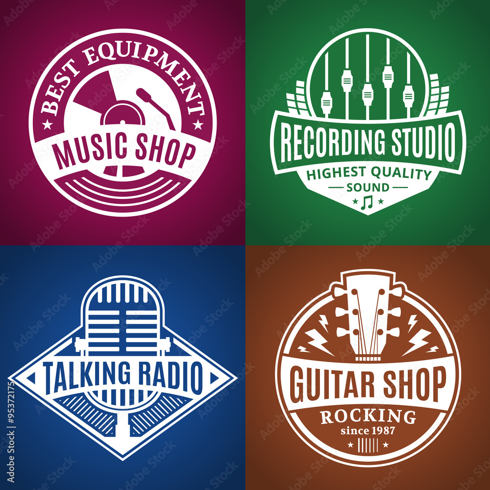 Obraz premium Set of Vector Music Logo, Icons and Design Elements