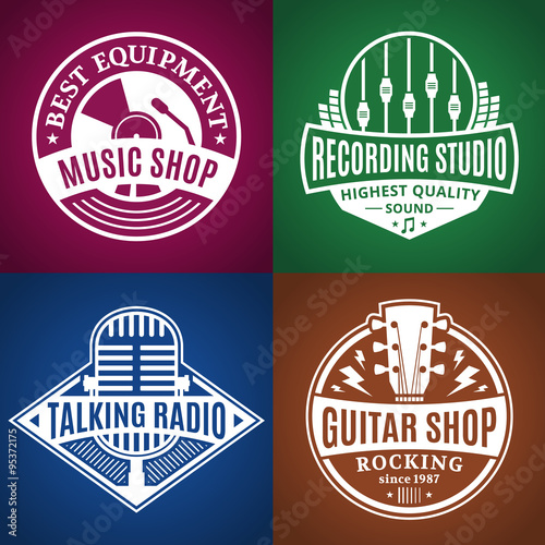 Set of Vector Music Logo, Icons and Design Elements