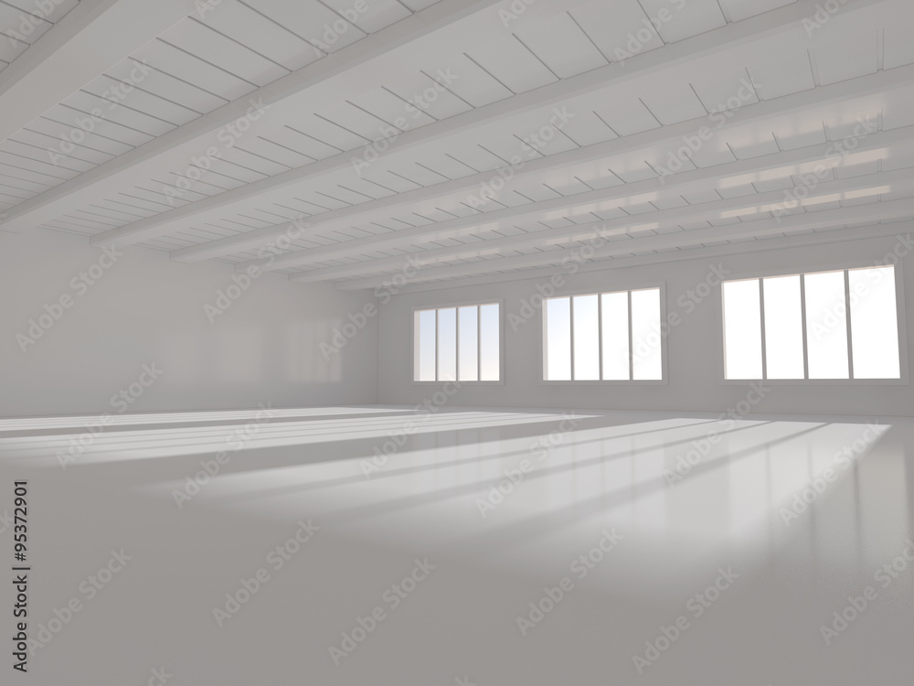 white room with window 3D rendering white room with window 3D rendering