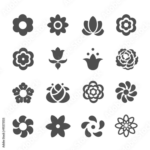 Set of flower icons. Vector illustration