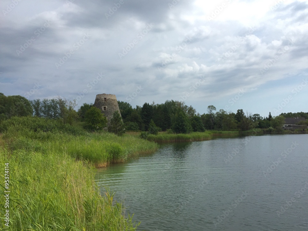 tower on the lake beach