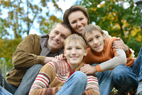 Portrait of family relaxing 