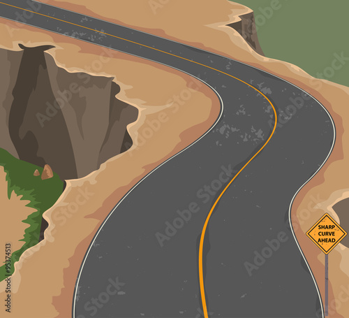 The road and cliff,transportation landscape nature background