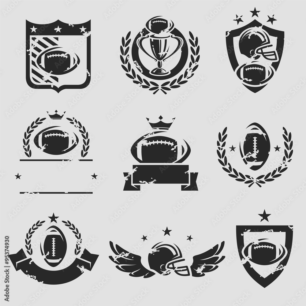 Football labels and icons set. Vector Football labels and icons set. Vector
