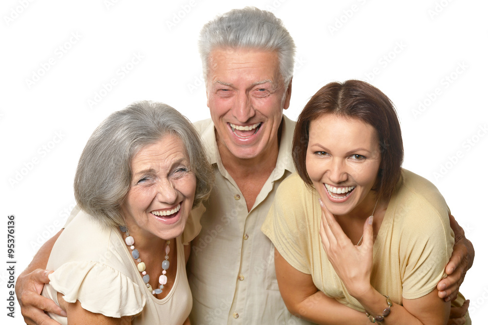 Happy senior parents with daughter Happy senior parents with daughter