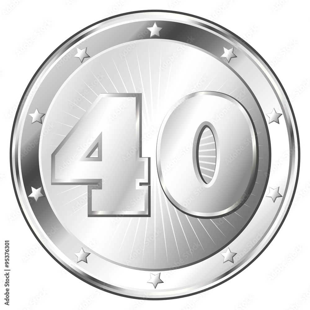 Forty Year Anniversary - Round Silver Badge Forty Year Anniversary - Round Silver Badge