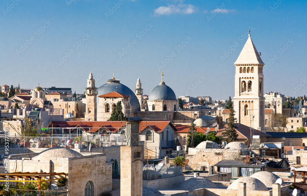 Israel, Jerusalem, view on the city from the Hurva synagogue