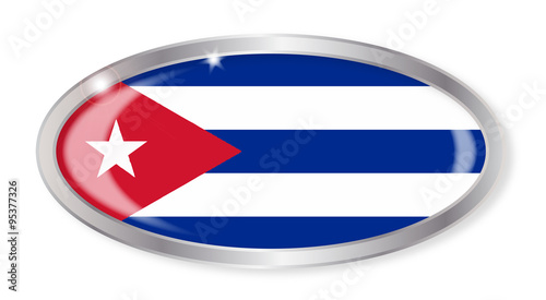 Cuba Flag Oval Button
