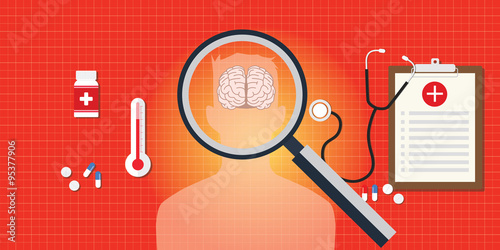 brain or head disease with medical report and medicine pils and capsule