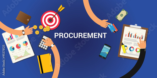 procurement concept with money and graph chart analysis