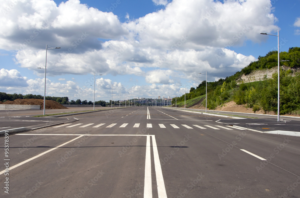 Empty street in town