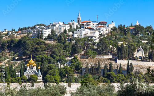 Israel, Jerusalem, view on the Mount of Olives from the Temple Mount (Har Hab...