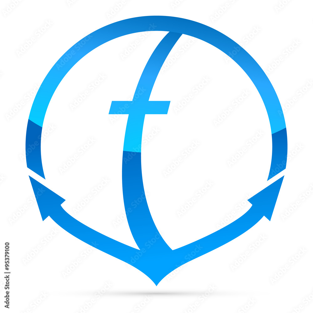 Fototapeta premium Anker als Button Symbol