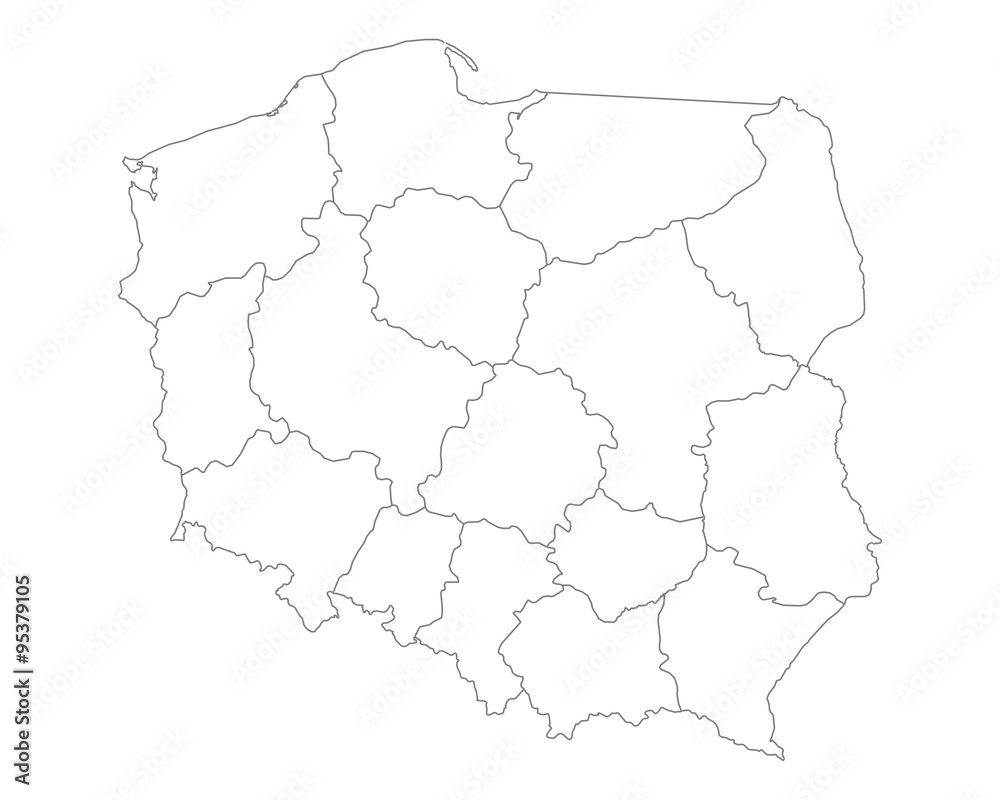 Obraz premium Karte von Polen