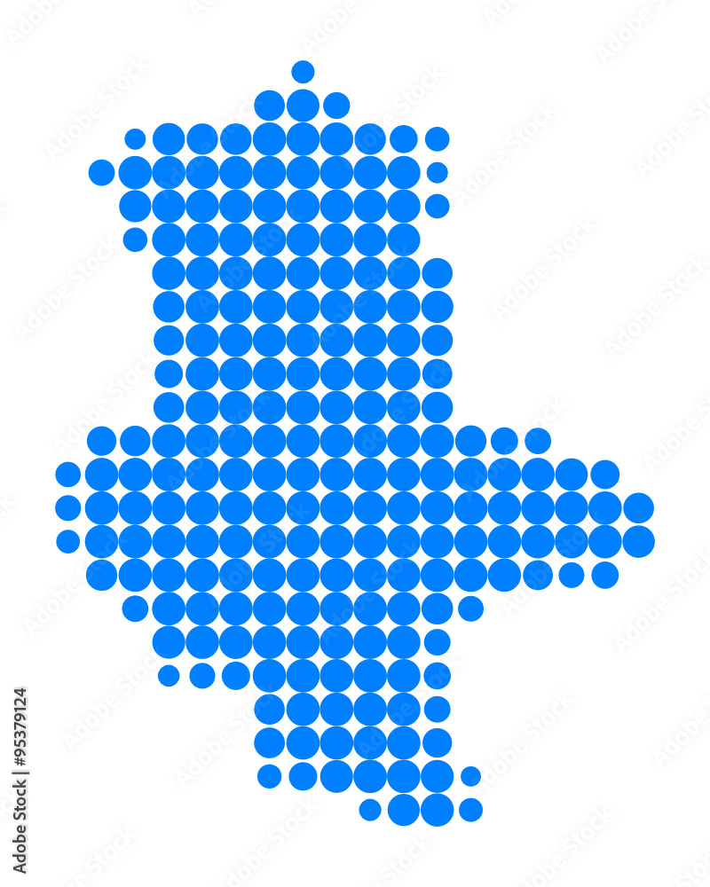 Fototapeta premium Karte von Sachsen-Anhalt
