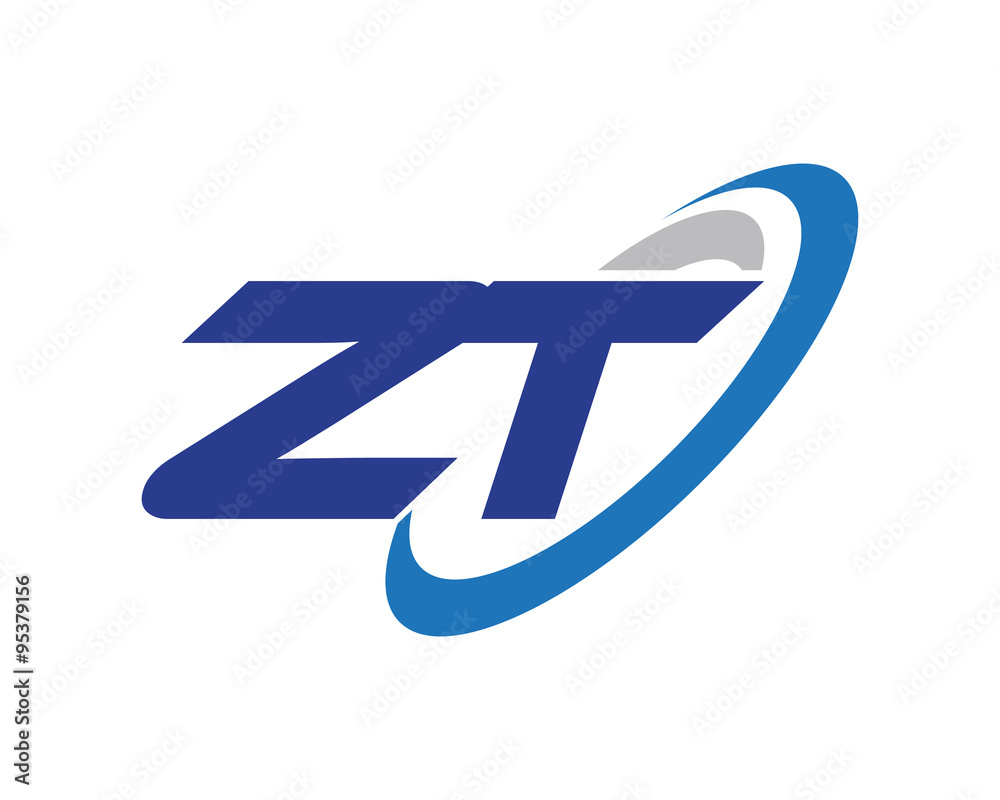 ZT Letter Swoosh Media Technology Logo ZT Letter Swoosh Media Technology Logo