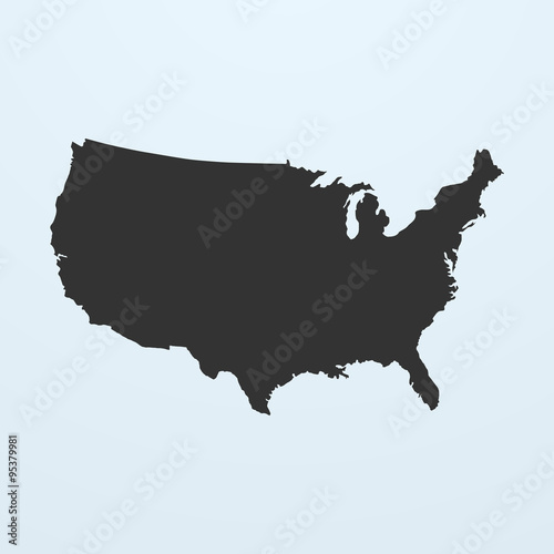 Silhouette of USA Map. United states of America map